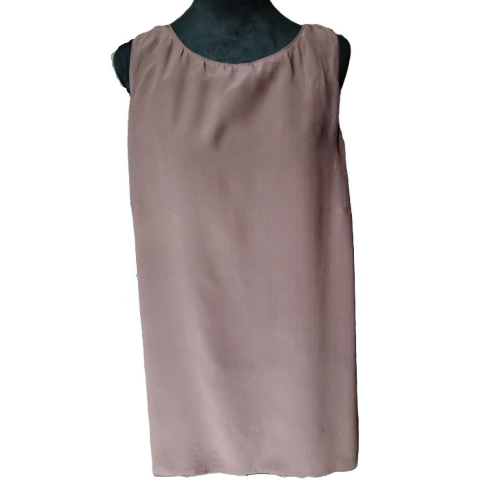 Kunto Women's Size XLarge Traditional Japanese Silk Blend Taupe Top - Vintage